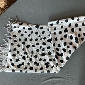 Black and White Polka Dot Scarf